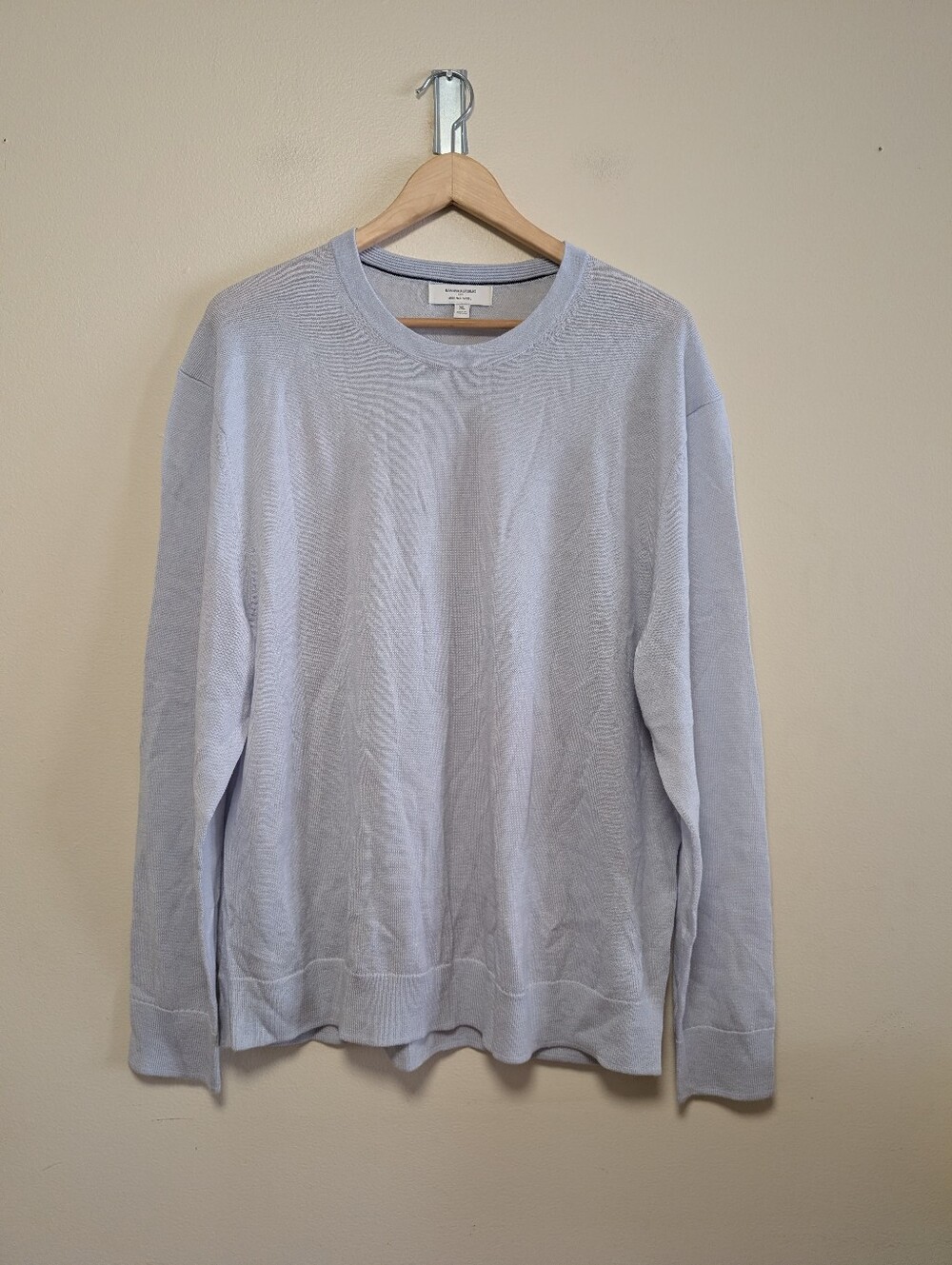 Banana Republic 100% Merino Wool Sweater XL Ice Blue Lightweight Crewneck